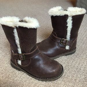 UGG Brown Leather Zip Boots